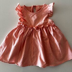 Peach Ruffle Sleeve Baby Dress